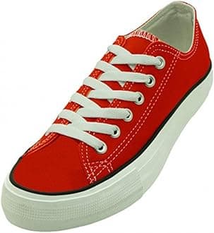 G4U-E3B27M Men's Canvas Sneakers Classic Lace Up Oxfords Students Fashion Shoes, Black, Red, Navy, White, Grey