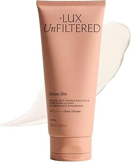 + Lux Unfiltered N°32 Summer Skin Classic Gradual Self Tanner, Hydrating Self Tanning Lotion with Shea Butter & Squalane - Non-Sticky, No Transfer, Natural-Looking - Vegan Sunless Tanner - Santal