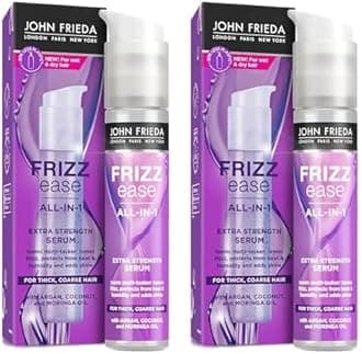 Frizz Ease All-in-1 Extra Strength Serum 50ml for Thick Coarse Hair (Pack of 2)
