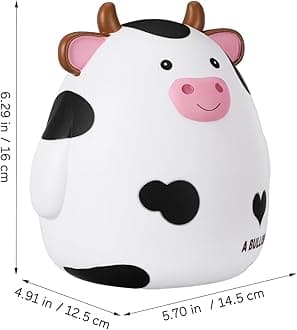 NUOBESTY Piggy Bank, 1pc Cow Coin Bank Cartoon Saving Pot Money Box Savings Jar for Tabletop, Home Decoration (Random Color)