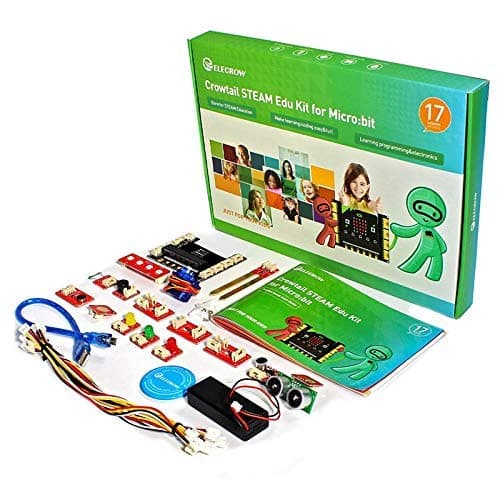 ELECROW Microbit Kit, Micro:bit Education Sensor Kit for Kids Learning Coding Starter Kit with Mirobit Board and Tutorial