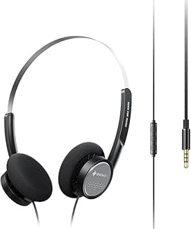 FiiO Snowsky Wind 3.5mm ON-Ear Headphones for Recording Gaming with Microphone, 40mm Diaphragms Driver,HiFi Sound (Black)