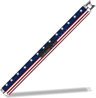 SUPRUS Electric Lighter Candle Lighter USB Type C Rechargeable Lighter with LED Battery Display and Safety Switch Windproof Best Souvenir for Independence, Memorial and Veterans Day(American flag)