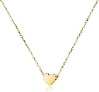 14K Gold Plated Cubic Zirconia Heart Necklace | Cute Dainty Love Pendant Necklaces for Women - Valentines Day Trendy Jewelry