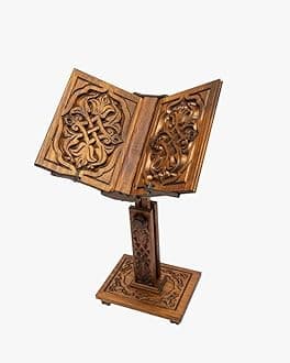 Prayer Book Holder Stand Ramadan Gift Rihal Rehal Wooden Carved Gift (Adjustable Rihaal Small)