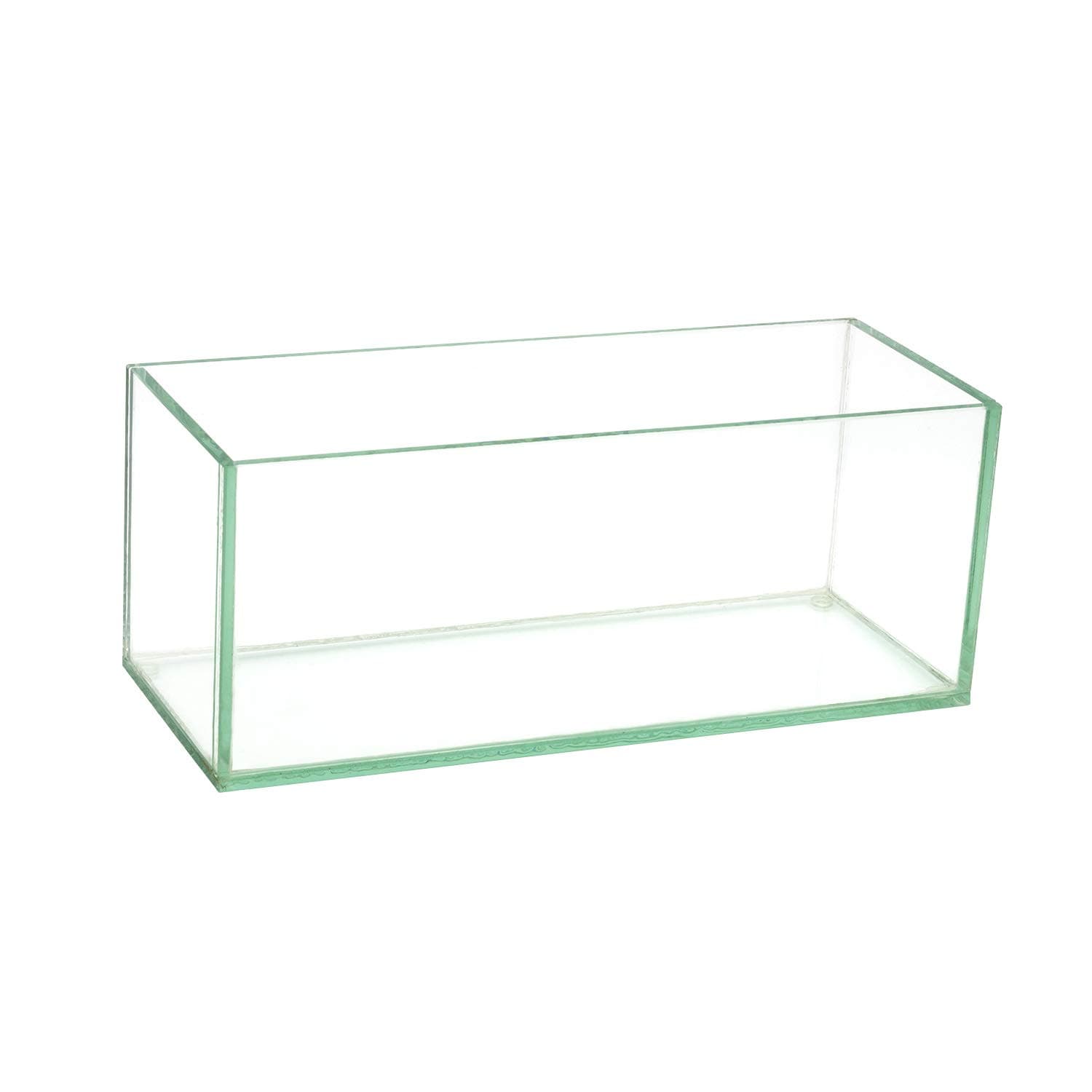 Flower Glass Vase Decorative Centerpiece for Home or Wedding Oblong Rectangle Shape, 10" Long, 4" Hx4 W Opening, Clear