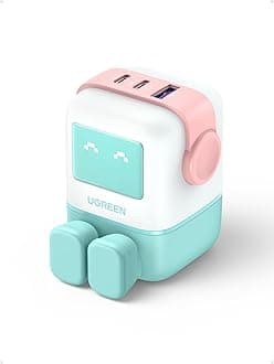 Uno Charger 65W USB C Charger Nexode 3-Port GaN Fast Charger Plug Type C Power Adapter Compatible with MacBook Pro, iPhone 17 Pro/Air/17/16/15, Galaxy S24/S23, Pixel 9, Steam Deck, (Blue)