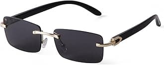 Fashion Rectangle Rimless Sunglasses for Men Women Frameless Tinted Lens Sun Glasses Shades