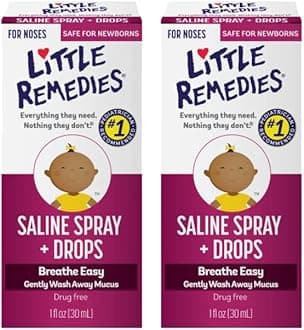 Little Remedies Little Noses Saline Spray Drops, 1 Fl Oz, Pack of 2