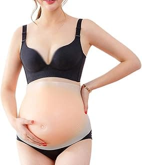 Artificial Silicone Fake Belly for Pregnant Women Pregnant Women for Dress Mannequin Cosplay Costume Television Film and Theatrical Advertising (Size: 6-7 Months)