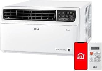 LG 12,000 BTU Dual Inverter Smart Window Air Conditioner, Cools 550 Sq. Ft., Ultra Quiet Operation, Up to 35% More Energy Savings, Energy Star, with LG ThinQ, Amazon Alexa and Hey Google, 115V