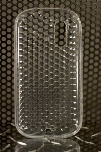 HTC Ruby / Amaze 4G, CLEAR, Silver, Gray Diamond Design Case, Flexible, Firm, Soft, Better than Silicone, Mobile Cell Phone Case