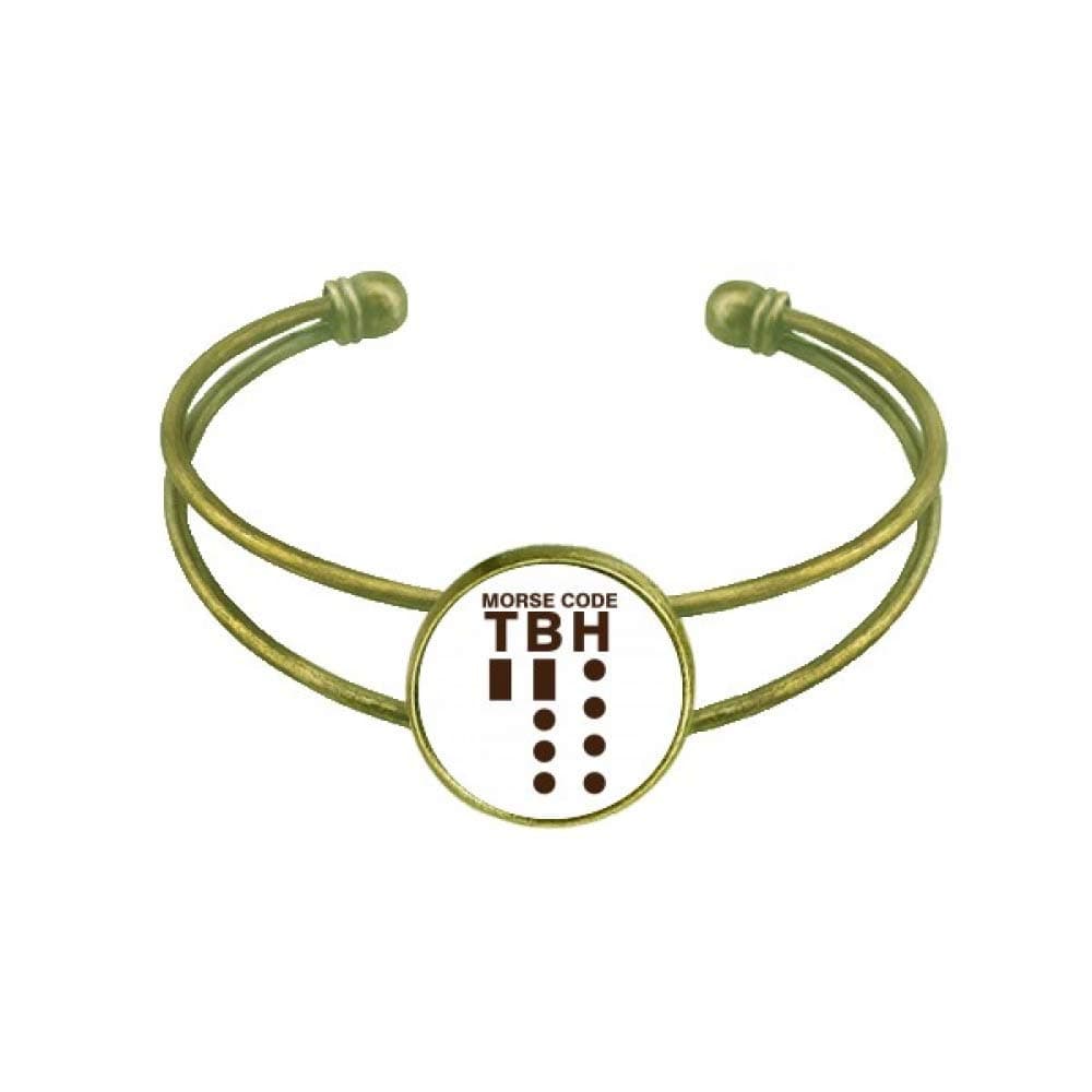 offbbMorse Code Honestly Expressed Point Line Bracelet Bangle Retro Open Cuff Jewelry