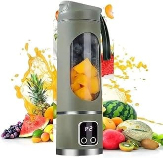 Syvio Portable Blender Electric Juicers Fruit Mixers USB Rechargeable Smoothie Mini Blender Personal Juicer 10 Blades 3 Gears With 1300 Mah Rechargeable Battery-Smoothie Juicers (Green)