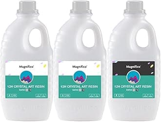 - 12H Resin | Clear UV-Resistant Epoxy Resin Art Kit (2:1), Crystal Clear, High Gloss, Protective Coating for Wood, Artwork, Furniture, Durable Finish. (3 KG)