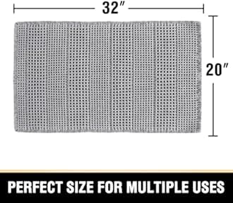 Upgraded Waffle Bath Mat Super Absorbent Non Slip Bath Rugs for Beside Tub, 20" x 32", Dove