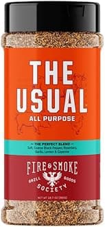 Fire & Smoke Society The Usual All Purpose BBQ Seasoning | BBQ Rubs for Smoking and Grilling | Chicken, Pork, Burgers | XL 10.7 oz