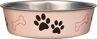 Bella Dog Bowls- Stainless Steel Dog & Cat Bowls - Spill Proof Dog Food Bowl, Cat Bowl, Puppy Essentials & Pet Supplies Great for Home & Travel (Large 35-65 lbs, Paparazzi Pink)