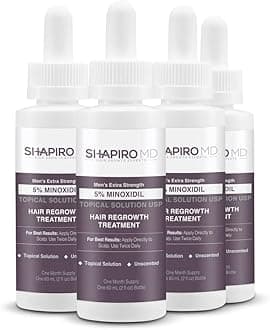 - Shapiro MD Hair Growth Experts Minoxidil 5% Topical Solution for Men's Hair Growth, Serum Promotes Hair Regrowth by Reactivating Hair Follicles - 4 Month