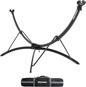 anymaka Portable Hammock Stand Only- Set Up in 3 Seconds - Supports 2 Person up to 550 LBS - Stable on Any Terrain, Weather Resistant (Travel Bag Included)