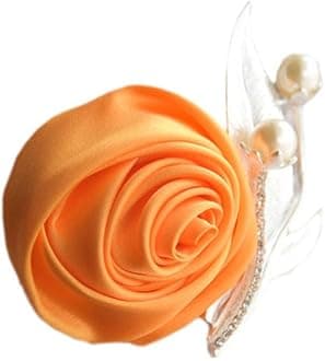 Boutonniere Bridegroom Groom Men's Boutonniere Boutineer with Pin for Wedding, Prom, Homecoming Golden Pack of 2