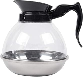 Shoppers Hub PNQ Induction Compatible Coffee Carafe Decanter Pot 2.0 Litre with Poly Carbonate Top and Stainless Steel Base for Ideal Use in Homes, Cafes, Hotels, Restaurants and Catering