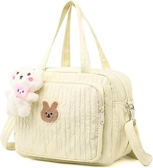 Lushandy Baby Diaper Bag Tote, Mom Bag Crossbody Diaper Bags Baby Travel Bags for Girl Pañaleras Para Bebe (Yellow, Small)