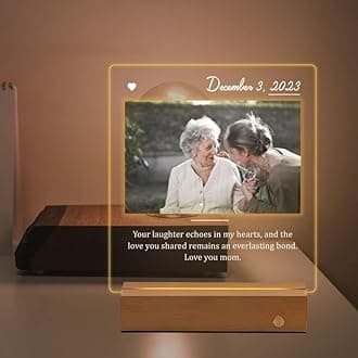 Personalised Acrylic Rectangular Photo Frame with Led, Customized Photo Frame, Birthday Gift, Engagement Gift, Couples Gift, Tabletop, Transparent, 15 x 20 cm