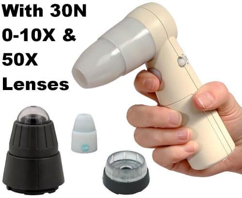 ProScope Mobile Wi-Fi Wireless Handheld Digital HR Microscope for iPad, iPhone & iPod touch with 30X Non Reflection Lens, 0-10X & 50X Lenses and Carry Case - Designed for Law Enforcement CSI Crime Scene Investigating, Field, Science Education Classroom, Lab or Patient exam - View live video and capture stills