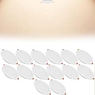 24W LED Recessed Ceiling Spotlights, 4000K Neutral White Ultra Slim Panel Light, Cut Φ190-210mm, AC110-240V Round Downlights for Living Room Office, 14 Pack