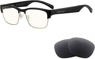 Bluetooth Audio Smart Glasses, Blue Light Glasses for Women and Men, Open Ear Sound with Mic & Speakers, Blue Light Filter & Polarized Sunglasses Lenses, Voice Assistant (Gold)