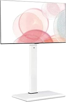 FITUEYES Iron Base Floor TV Stand with 60 Degree Swivel Universal Stand for 26-65 inch TVs up to 110lbs with Height Adjustable Mount and Wire Management