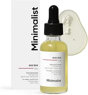 10% AHA BHA Exfoliating Serum For Beginners, AHAs (Lactic Acid & Glycolic Acid) & BHA (Salicylic Acid) Serum, 30ml