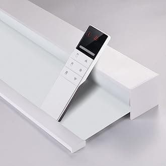 ZSHINE Motorized Blackout Window Blinds Customize Width Remote Control Rechargeable Motor Roller Shades for Windows, Home, Office, Hotel, Club, Restaurant(82026A)…