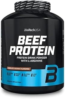 BioTechUSABeef Protein, 87% Hydrolysed Protein Peptide Formula, Lactose & Gluten-Free, Low-Fat, Sugar-Free, Paleo Diet-Friendly, 1816g, Vanilla-Cinnamon