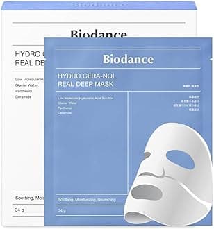【BIODANCE】CeraNol Mask (4-Piece Set) | Hydrogel Mask | Soothing | Moisturizing Effect | Redness Reduction | Dry & Sensitive Skin | Korean Cosmetics |