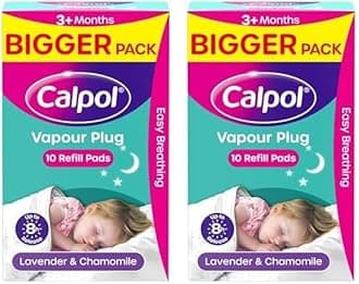 Calpol Vapour Plug XL Refill Pads for 3+ Months Infants, 10 Count (Pack of 2), Soothing Calpol Lavender & Chamomile Vapour Plug Refills for Clear and Easy Breathing for up to 8 Hours