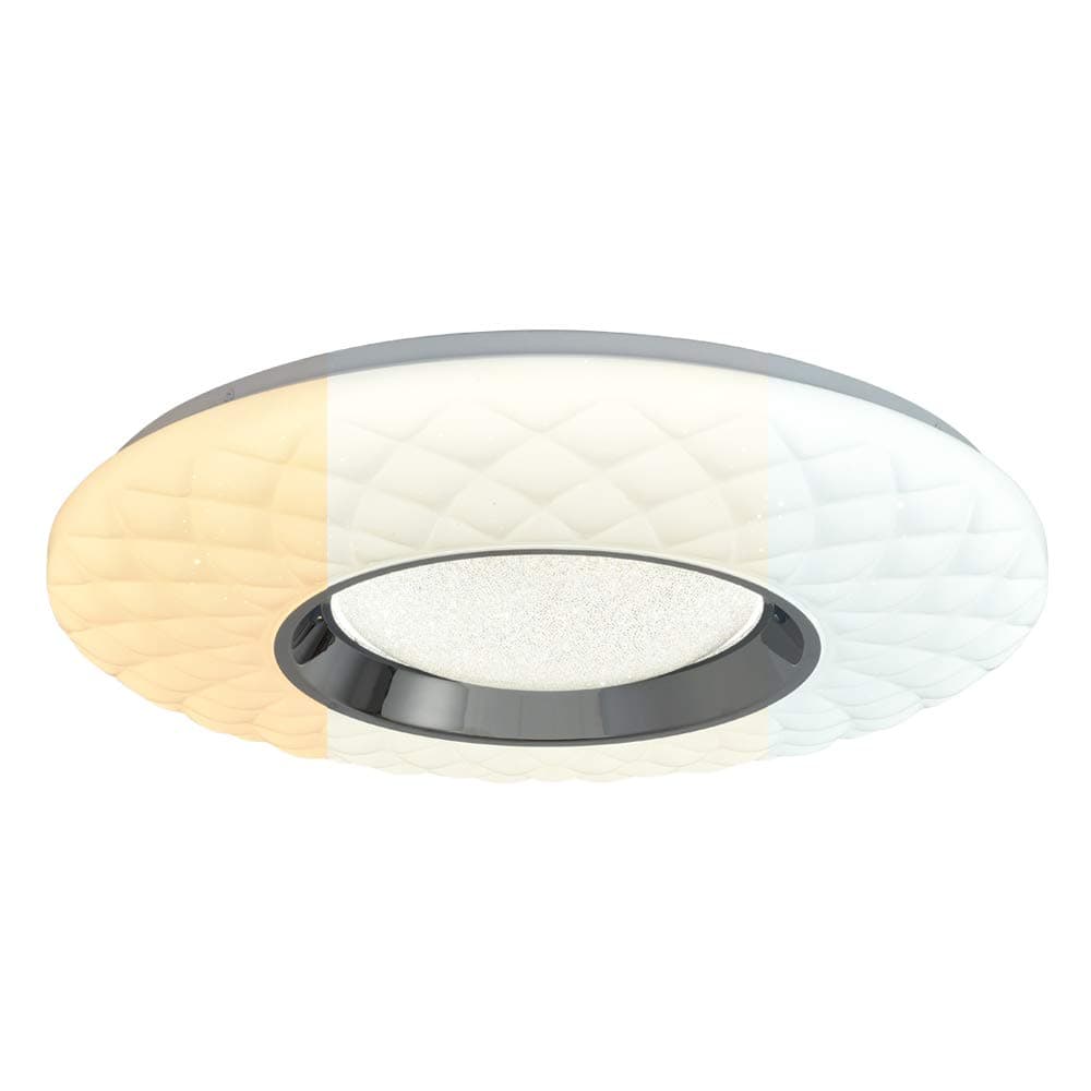 Dimmable LED Ceiling Light Modern Smart LED Ceiling Lamp with Remote Control Surface Mount Flush Lighting Fixture for Living Room, Bedroom, Office, Hallway, Kitchen, 1980lm, 15.75-Inch, 2.4G
