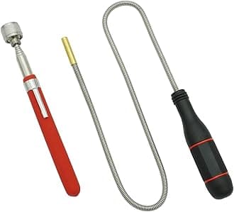 GUTIMORE Magnetic Pickup Tool Pack of 2, Flexible Magnetic Pickup 2LB,Telescoping Magnet Pickup 10LB,Strong Magnet for Hard to Reach Keys,Bolts,Nuts and Screws for Car and Home