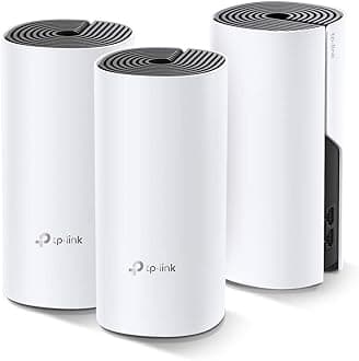TP-Link Deco Whole Home Mesh WiFi System – Up to 5,500 Sq.ft. Coverage, WiFi Router/Extender Replacement, Gigabit Ports, Seamless Roaming, Parental Controls, Works with Alexa(Deco M4 3-Pack)