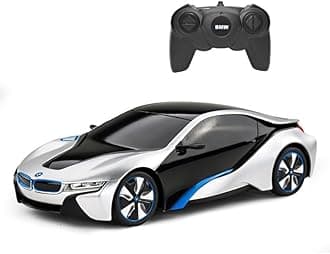 PowerTRC Official Licensed BMW I8 RC with 2.4Ghz| 1:24 Scale Radio Remote Control Super Sport Racing Hobby Model Toy for Boys, Girls, and Adults | Perfect Birthday Idea Gift (Silver)