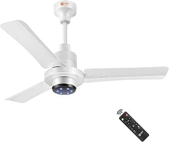 Orient Electric I Tome Pro 900 mm BLDC Ceiling Fan with Remote | BEE 5-star rated Energy Saving Fan | 3-year warranty by Orient | (White)