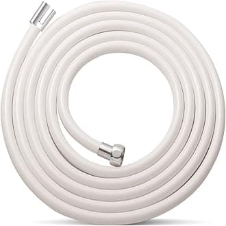 OFFO Ultra-Flex Shower Hose, 198 Inches Premium RV PVC Handheld Shower Head Hose Flex Hoses Extension with Brass Insert and Nut for Bathing Pet Bathing, Matte White
