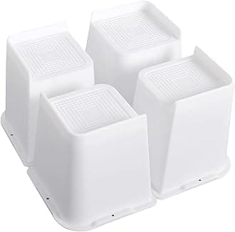 Bed Risers 4 inch,6 inch, 8 inch, Oversized Furniture Risers, Support Up to 6000 Lbs, Lift 6 inch for Couch, Sofa, Table,Chair (White 4 Pack, 6 inch)