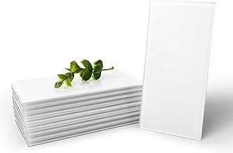 Art3d 4 Sq Ft Glass Backsplash Tiles, 32-Piece Glass Peel and Stick for Kitchen or Bathroom, 3" x 6" Subway White Backsplash Tiles