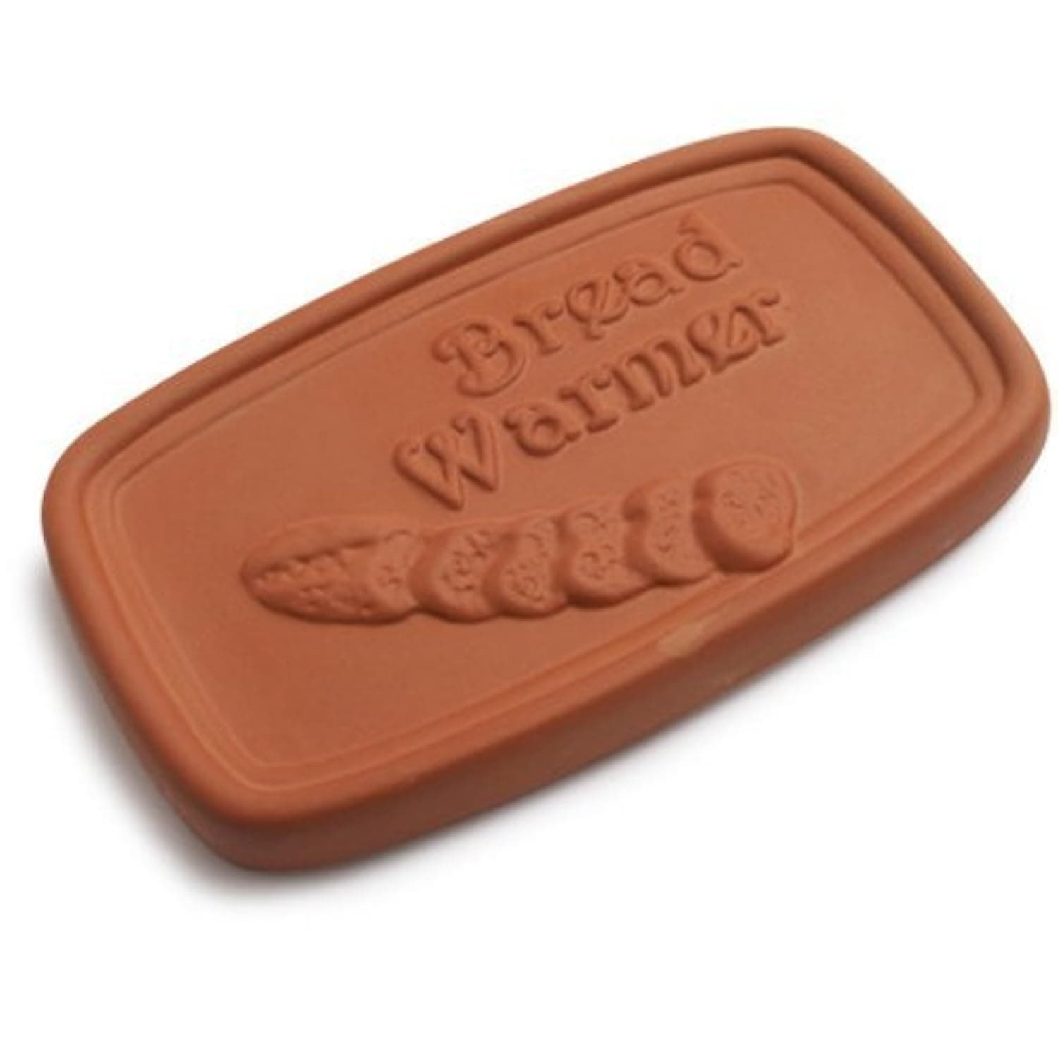 Terra Cotta Bread Warmer Tray, Rectangular, Solid, Rustic, 1 Pound, Dishwasher Safe