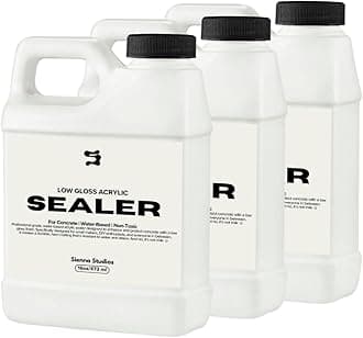 Acrylic Sealer for Concrete & Cement Crafts – Low Gloss, Non-Toxic, Water Resistant, Food Safe – Compatible with Jesmonite – 16 oz (48oz)