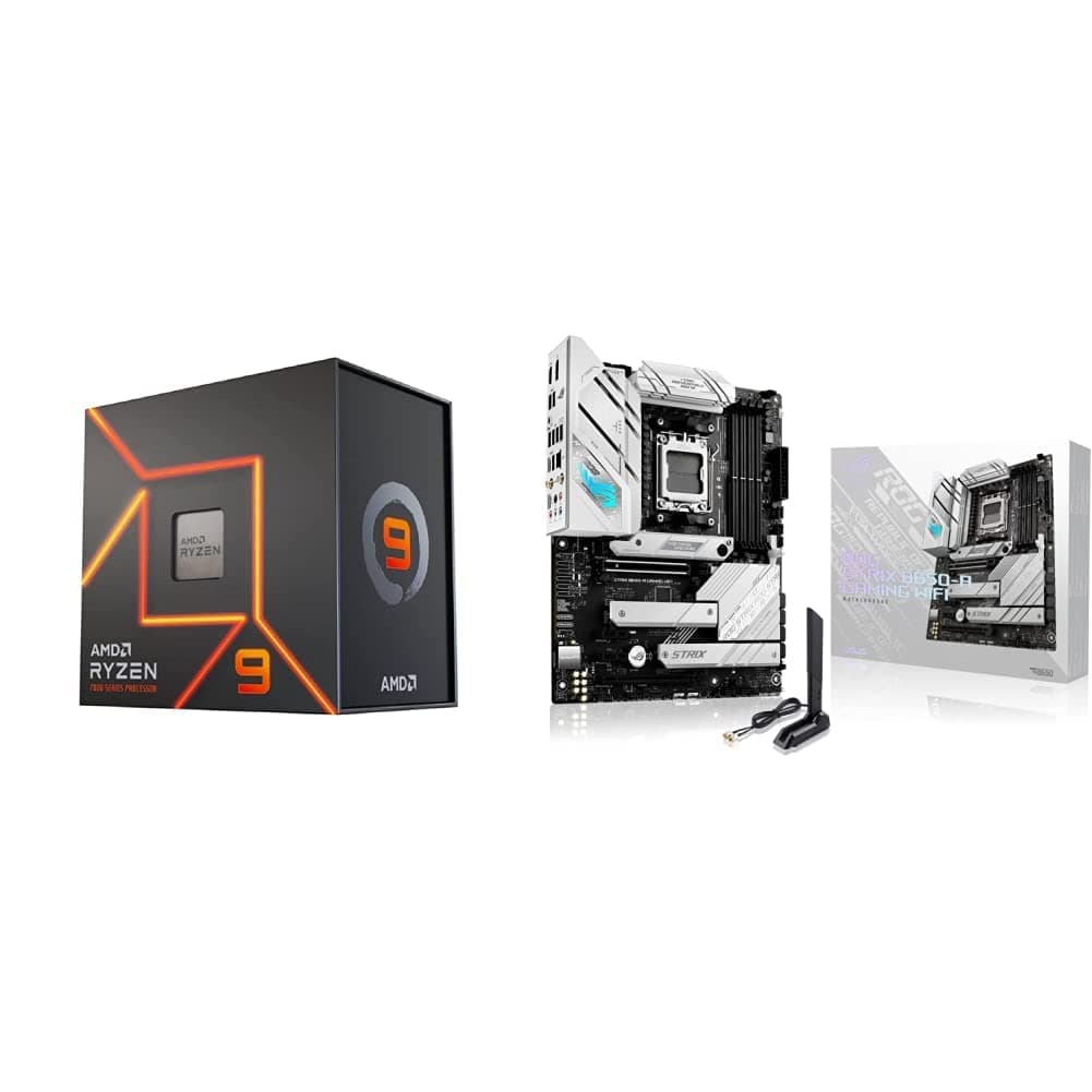 AMD Ryzen™ 9 7900X 12-Core, 24-Thread Unlocked Desktop Processor ASUS ROG Strix B650-A Gaming WiFi 6E AM5(LGA1718) Ryzen 7000 Motherboard(12+2 Power Stages,DDR5,3xM.2 Slots,PCIe® 4.0, 2.5G LAN)
