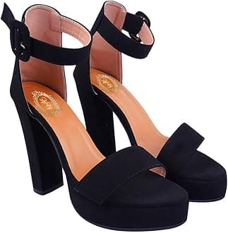 Women’s Velvet Block Heel Sandals – Stylish Comfortable Open Toe Platform with Ankle Strap, Party & Evening