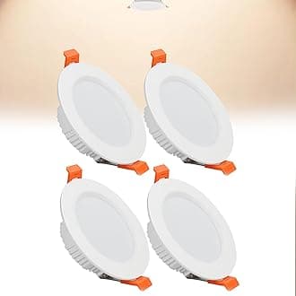 9W LED Recessed Ceiling Spotlights, 4000K Neutral White Ultra Slim Panel Light, Cut Φ90-100mm, AC110-240V Round Downlights for Living Room Office, 4 Pack
